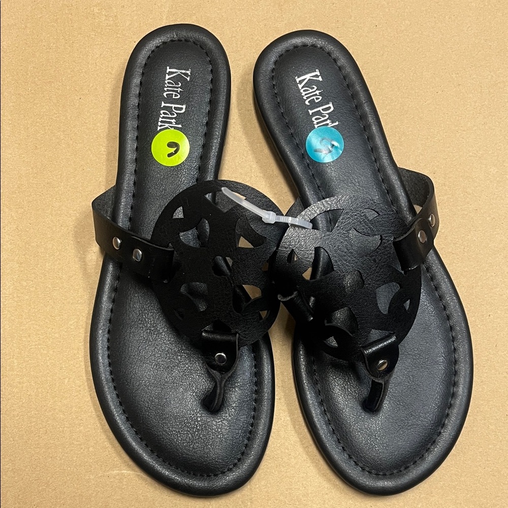Kate Park Black Cutout Sandals